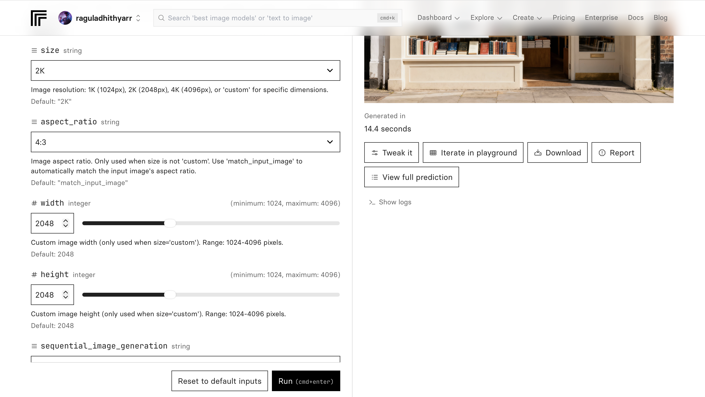 Replicate Seedream-4 input page 2